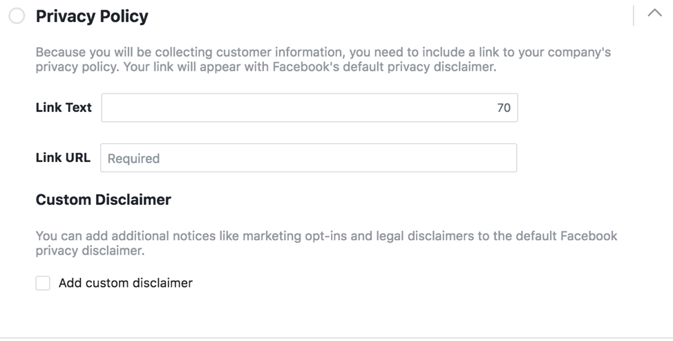 Facebook Privacy Policy Example