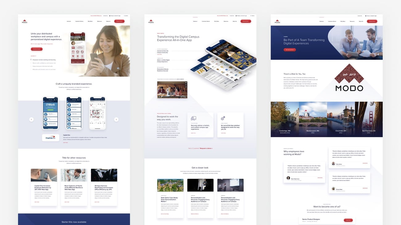 Modo page designs